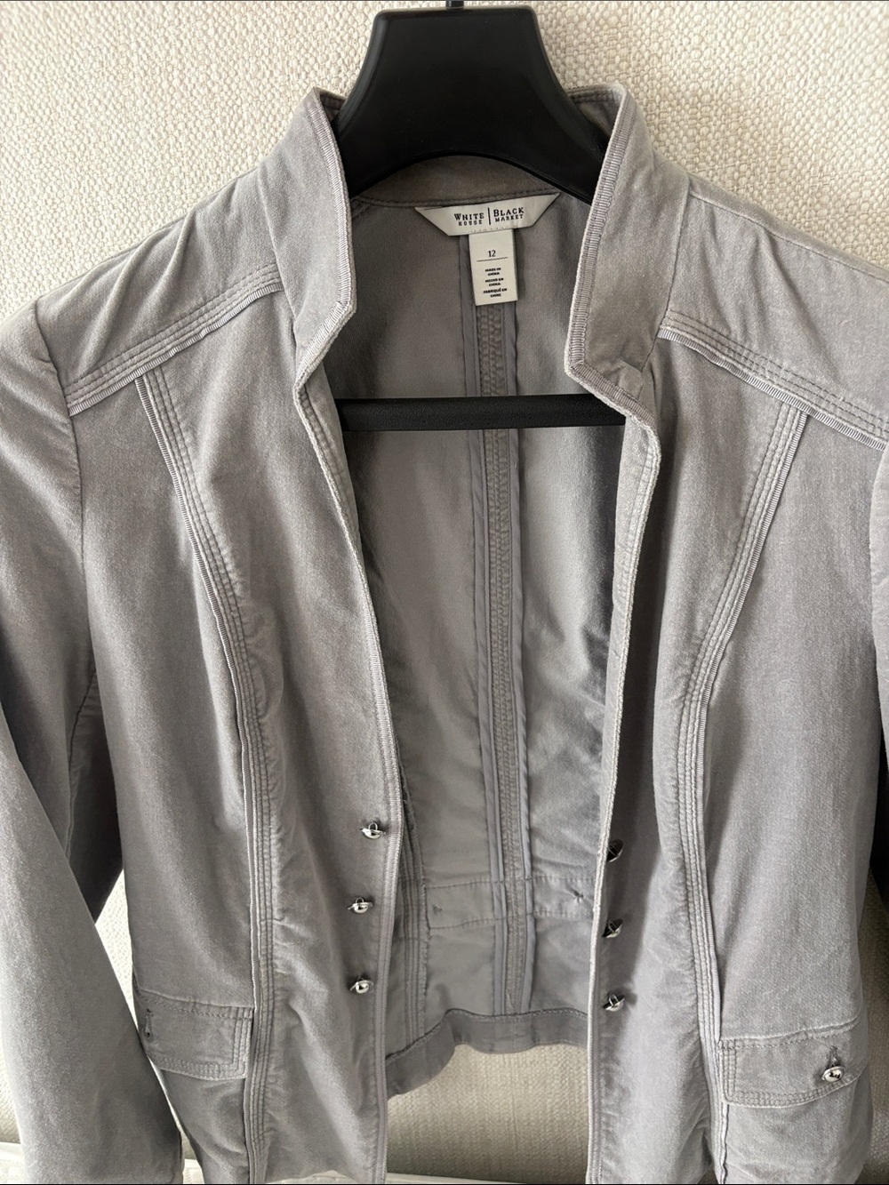 White House Black Market Light Gray Tailored Button Jacket